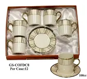 Set Coffee cups 100cc Gold/white Coffee Cup & saucer set