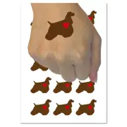 American Cocker Spaniel Dog with Heart Temporary Tattoo Water Resistant Set