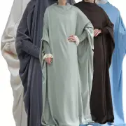 Muslim Kaftan Burqa Prayer Islamic Modest Long Dress Overhead Khimar Caftan Robe