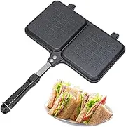 Stove Sandwich Maker – Double Panel – Bread – Toaster, Non-Layer – Grill Press, High Performance Frying Pan with Handle, Cheese Melt, Stove Grill Pan for Camping, Travel, Breakfast and Outdoor Kitchen