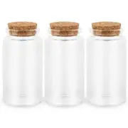 3 Pack 100ML Empty Glass Jars with Cork Stoppers for DIY Arts Crafts Projects