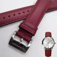 在飛比找蝦皮購物優惠-巴寶莉真皮錶帶適配BU9129錶帶紅色牛皮手錶針釦女款錶鏈1
