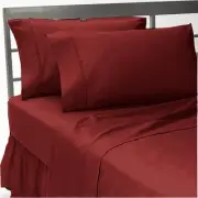 1200 Thread Count Egyptian Cotton Bed Sheet Set 1200 TC CAL KING Burgundy Solid