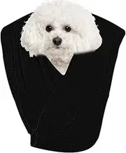 Dog Carrier Sling, Soft Cotton Dog Carrier Sling for Small Dogs Cats, Travel Safety Harness, Dog and Cat Harness (Black)