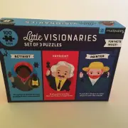 NEW Mudpuppy 3 Little Visionaries 100 Piece Puzzles Activist Physicist Painter