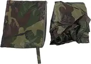 [Vyroniapog] Waterproof Army Hooded Ripstop Rain Poncho for Camping Hiking Fishing Emergency, One Size Fits All