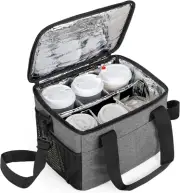 Trunab Reusable 6 Cups Drink Carrier for Delivery Insulated Drink Caddy with Han