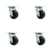 4 Inch Polyolefin Swivel Caster Set with Ball Bearing and Swivel Lock SCC