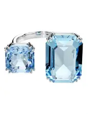 [Swarovski] Millenia Open Ring Octagon Cut Rhodium Plated in Blue