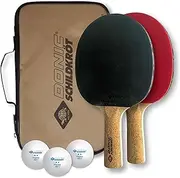 Donic-Schildkröt Tischtennis-Set Persson 500, 2 Schläger mit angenehmen Korkgriff, 3 Bälle in sehr guter 2* Qualität, wertige Tasche, komplette Ausstattung, 788490