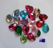 20pcs 10x14mm Mix Colours Shiny Water Drop Rhinestones Resin Flat Back Cabochon