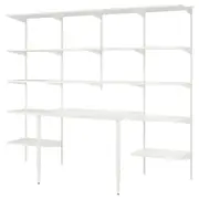 BOAXEL / LAGKAPTEN shelving unit with table top, white, 250x62x201 cm