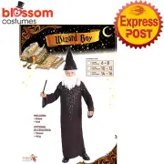 CK2236 Wizard Potter Child Robe Hat Magician Party Cosplay Book Week Costume