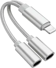 KIRVOS 2 in 1 Lightning Adapter Charger for iPhone - Dual Ports for Headphones & Charging | Compatible with All iPhone Models