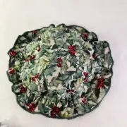 Longaberger American Holly Red Sequin Fabric Jewelry Drawstring Bag Pouch NWT