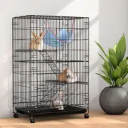 3 Level Rabbit Cage Guinea Pig Bunny Hutch Anti Rust Frame House Cage W/ Ladders