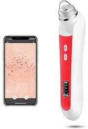 Blackhead Remover Vacuum, Black Head Extractions Tool with Camerafor, USB Interface Type Pore Men and Women Cleaner, 6 Suction Heads & 3 Adjustment Modes Pink 7 Piece Set