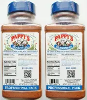 Pappy's Choice Seasoning Blue Label Professional Packs - Pack of 2- 28 oz. Jars
