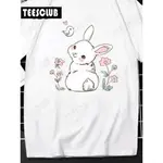 HAPPY RABBIT TSHIRT 卡通兔子印花休閑百搭T恤夏天 百搭親子裝