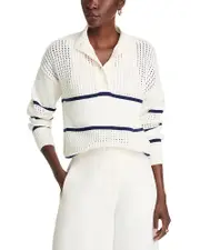 T Tahari Striped Mixed Knit Sweater