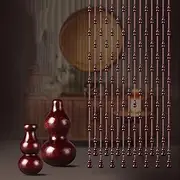 Natural Beaded Bamboo Curtain,Wooden Beaded Door Curtains,Partitions Closets Curtains,Handmade Hanging Beaded Door Blinds,for Doorway Room Divider,Customizable
