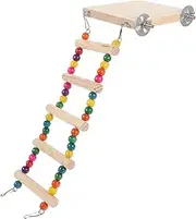 GANAZONO Parrot Step Ladder with Platform Climbing Ladder for Birds for Parakeets and Cockatoos Promotes Healthy Chewing and Active Play Design for Bird Cages