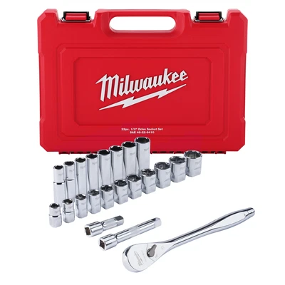 Milwaukee 48-22-9410 Milwaukee Tool 22 pc 1/2" Drive SAE Ratchet and Socket Set