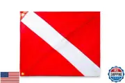 Dive Flag with Removable Stiffening Pole - 20” x 24” for Scuba Diving Spearfi