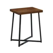 SAUDER End/Side Table 23"x15.5"x23.6" Metal/Particle Board Wood Walnut Brown