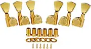 Guitar 3 per side Locking Tuners 18:1 Locking Tuning Keys Guitar Tuning Machine Heads with Keystone Buttons for LP/Les Paul/SG/ES or Acoustic Guitars Gold