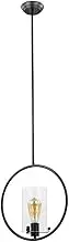 Glass Pendant Light Industrial Ceiling Swag Lamp Black Pendant Lighting for Kitchen Island