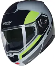 Nolan N90-3 06 Roboto N-Com Helmet, black-grey-green, Size S for Men Black Grey Green