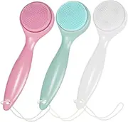 LIFKOME 3pcs Facial Cleansing Manual Face Scrubber Face Wash Brush Soft Silicone Facial