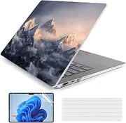[Batianda] Case for 13.5" Microsoft Surface Laptop 5 4/3 with Alcantara Palm Rest Model 1950/1867, Designed Clear Protective Plastic Hardshell & Keyboard Cover & Screen Protector, Snow Mountain
