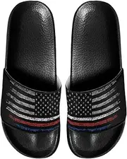[Psesaysky] Mens Pillow House Slide Sandals Non-Slip Black Bath Sandals Wide Width EVA Flat Shoes Quick Drying Peep Toe Slippers Beach Dress Shoes