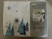 Martha Stewart Everyday Silver Starry Forest Tablecloth Oval 60" W x 84" L