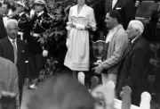 Jack Brabham 1st position celebrates on the podium Formula 1 1959 Old Photo
