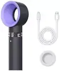 360° Mini Fan USB Mute Portable Bladeless Hand Held Practical Travel -Black