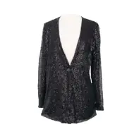 Melrose Market Nordstrom Womens XS Black Sequin Blazer Jacket Cocktail Party NEW
