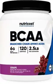 Nutricost BCAA Powder 2:1:1 (Grape, 120 Servings) - Gluten Free, Non-GMO