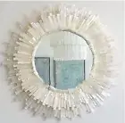 Selenite Epoxy Art Round White Marble Mirror to add Royal Look in your Lifestyle