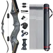 Archery 20-60lbs Takedown Wooden Recurve Bow Kit Adult Hunting Shoting RH LH