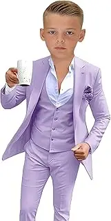 [TIANMEI] Boys Suit 3 Piece Formal Kids Boys Tuxedo Suit for Boys Wedding Ring Bearer Outfit Size 3-16