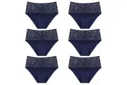 6 Pack Triumph Essential Lace Maxi Womens Underwear Full Briefs Navy Blue Bulk Undies