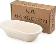 [Bulka] Oval Banneton Bread Proofing Basket Brotform Spruce Wood Pulp Small Oval 500g - Plane Non-Stick Batard Dough Proving Bowl Boule Container Bread Making Sourdough Artisan Loaves, Made in Germany.