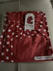 New With Tag Harman Hostess Apron Red Polka Dot With Pocket 100% Cotton 20”x23”