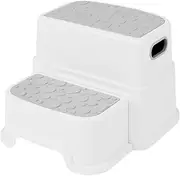 HOMKO 2 Step Kids Toddler Potty Training Step Stool for Bathroom Kitchen Sink and Toilet Anti-Slip Potty Stools, 3 in 1 Independent Stepping Stool, Grey…