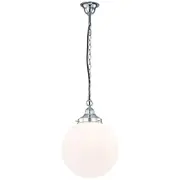 White Sphere Period Lights Chain Chrome Balls Pendants Modern Lighting Traditional