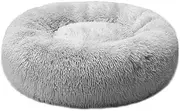 PaWz Pet Bed Dog Beds Mattress Bedding Cat Pad Mat Cushion Winter L Light Grey, Calming Donut Dog Bed, Anti-Anxiety Plush Dog Bed, Soft Fuzzy Comfy Dog Bed in Faux Fur, Machine Washable,Multiple Sizes