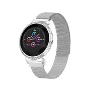 MC11 Female Physiological Cycle Crystal Dial Heart Rate Blood Pressure Intelligent Remind Smart Watch SILVER COLOR